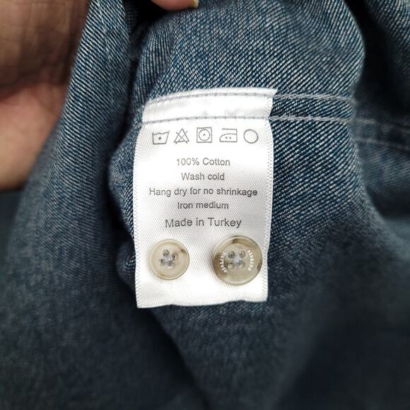 Ash & Erie Men’s Long Sleeve Button-Down Shirt XL Slim Blue Heather Preppy - Picture 5 of 9